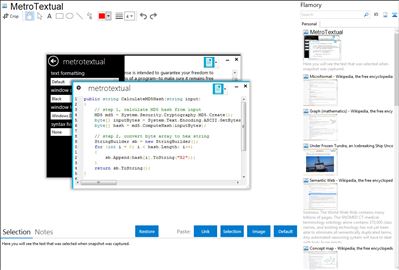 MetroTextual - Flamory bookmarks and screenshots