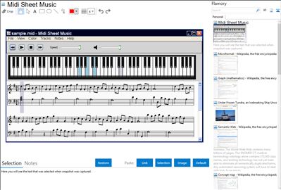 Midi Sheet Music - Flamory bookmarks and screenshots