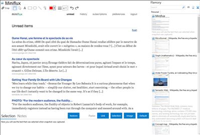 Miniflux - Flamory bookmarks and screenshots