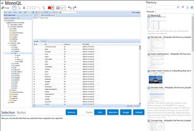 MonoQL - Flamory bookmarks and screenshots