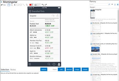 Morningstar - Flamory bookmarks and screenshots