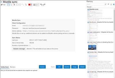 Mozilla sync - Flamory bookmarks and screenshots