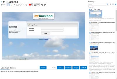 MT Backend - Flamory bookmarks and screenshots