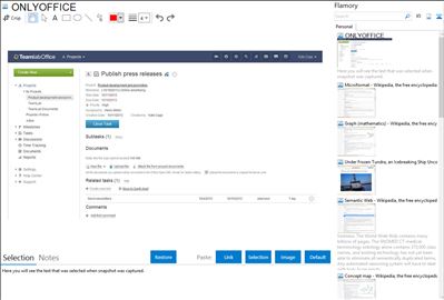 ONLYOFFICE - Flamory bookmarks and screenshots