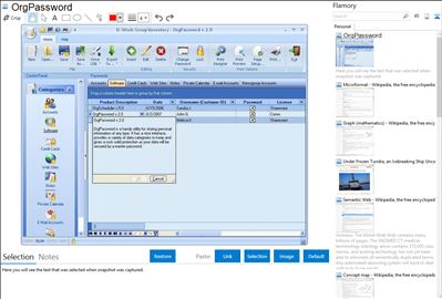 OrgPassword - Flamory bookmarks and screenshots