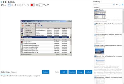 PE Tools - Flamory bookmarks and screenshots