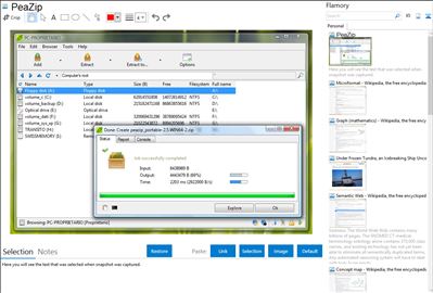 PeaZip - Flamory bookmarks and screenshots