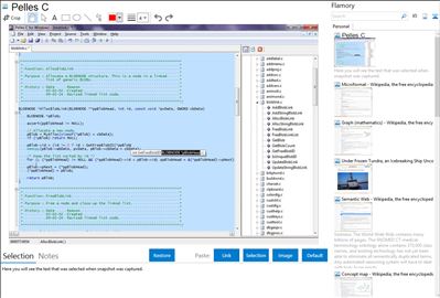 Pelles C - Flamory bookmarks and screenshots
