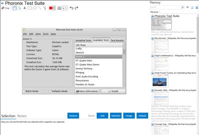 Phoronix Test Suite - Flamory bookmarks and screenshots