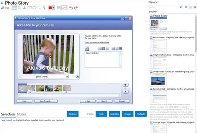 Photo Story - Flamory bookmarks and screenshots
