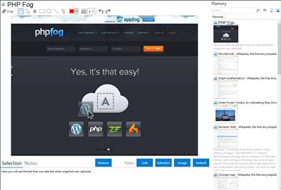 PHP Fog - Flamory bookmarks and screenshots