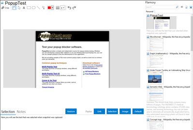 PopupTest - Flamory bookmarks and screenshots