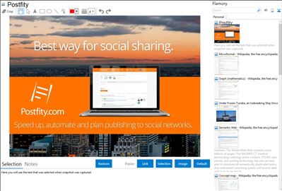 Postfity - Flamory bookmarks and screenshots