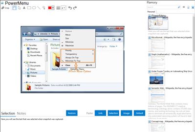 PowerMenu - Flamory bookmarks and screenshots