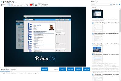 PrimoCV - Flamory bookmarks and screenshots