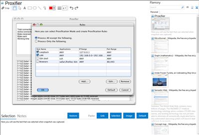 Proxifier - Flamory bookmarks and screenshots