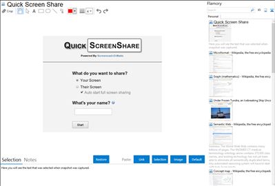 Quick Screen Share - Flamory bookmarks and screenshots