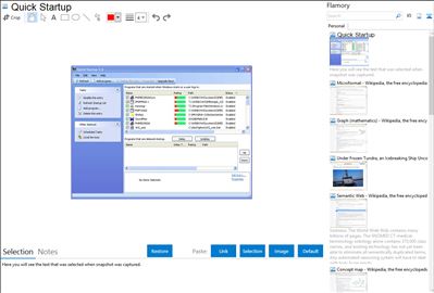 Quick Startup - Flamory bookmarks and screenshots
