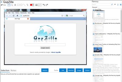 QupZilla - Flamory bookmarks and screenshots