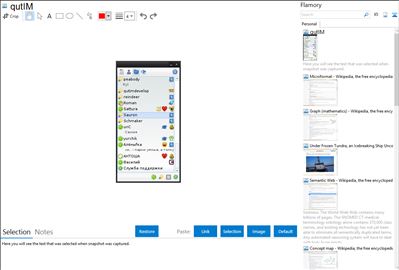 qutIM - Flamory bookmarks and screenshots