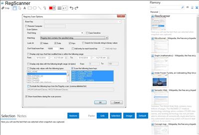 RegScanner - Flamory bookmarks and screenshots