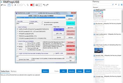 RMPrepUSB - Flamory bookmarks and screenshots
