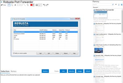 Robusta Port Forwarder - Flamory bookmarks and screenshots