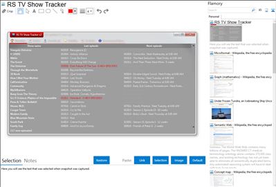 RS TV Show Tracker - Flamory bookmarks and screenshots