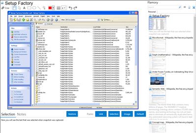 Setup Factory - Flamory bookmarks and screenshots