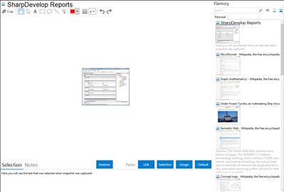 SharpDevelop Reports - Flamory bookmarks and screenshots