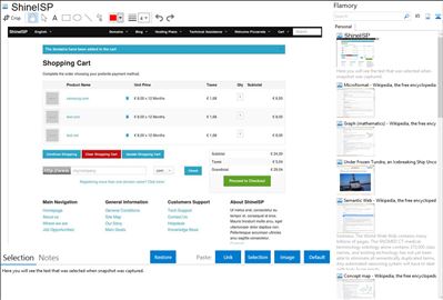 ShineISP - Flamory bookmarks and screenshots