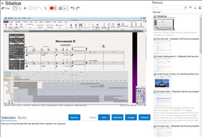 Sibelius - Flamory bookmarks and screenshots