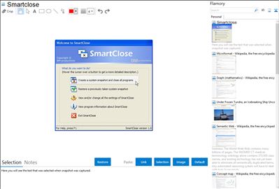 Smartclose - Flamory bookmarks and screenshots