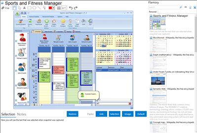 Sports and Fitness Manager - Flamory bookmarks and screenshots