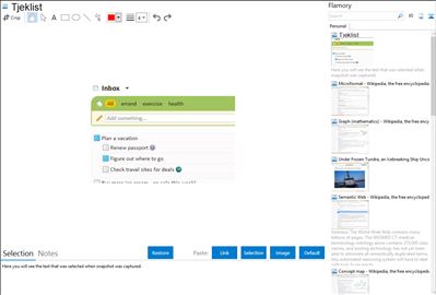 Tjeklist - Flamory bookmarks and screenshots