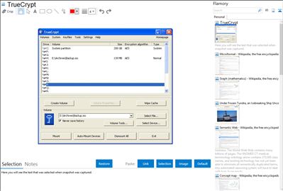 TrueCrypt - Flamory bookmarks and screenshots