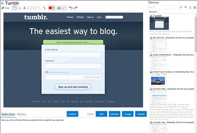 Tumblr - Flamory bookmarks and screenshots