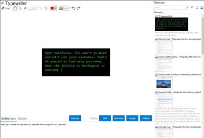 Typewriter - Flamory bookmarks and screenshots