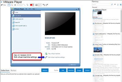 VMware Player - Flamory bookmarks and screenshots