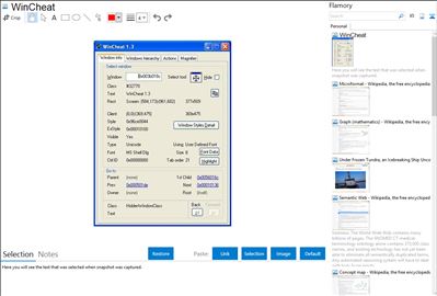 WinCheat - Flamory bookmarks and screenshots