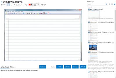 Windows Journal - Flamory bookmarks and screenshots