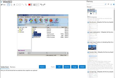 WinISO - Flamory bookmarks and screenshots