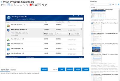 Wise Program Uninstaller - Flamory bookmarks and screenshots