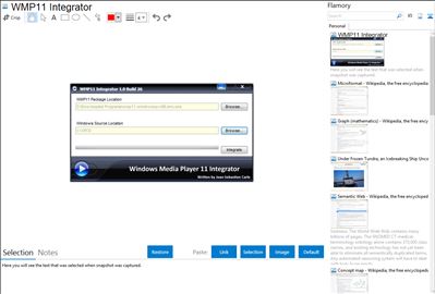 WMP11 Integrator - Flamory bookmarks and screenshots
