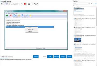 wxLame - Flamory bookmarks and screenshots